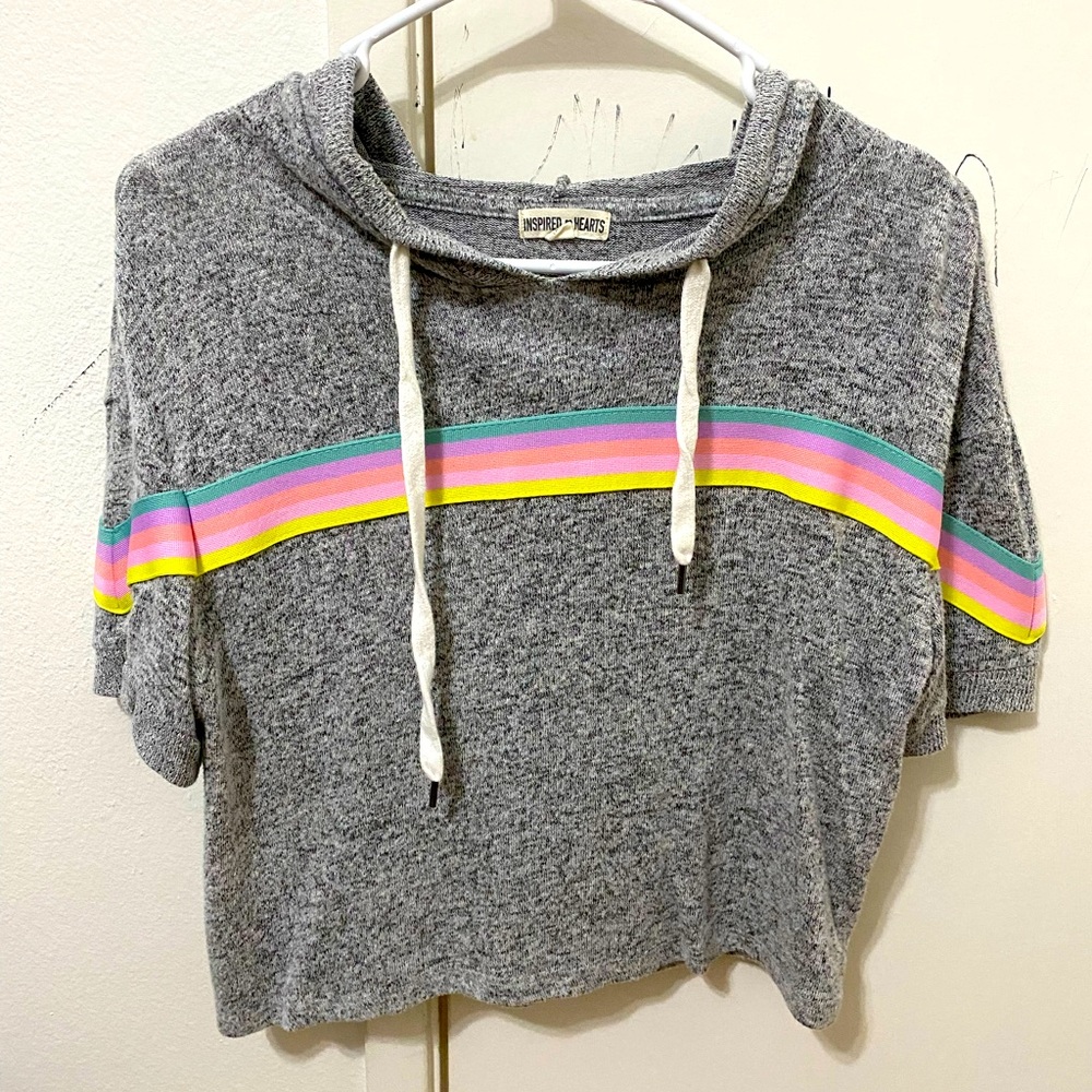 $10 Inspired Hearts cute cropped rainbow hoodie